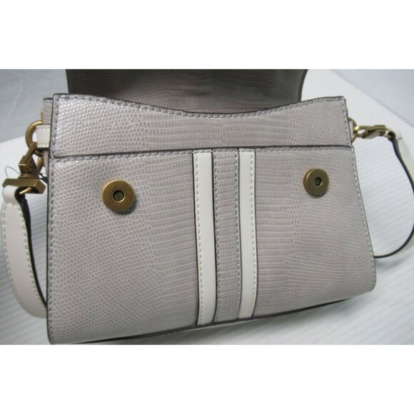 Guess Ginevra Handle Crossbody Bag Purse Taupe & Cream Gold Hardware Exotic NWOT - Picture 12 of 15